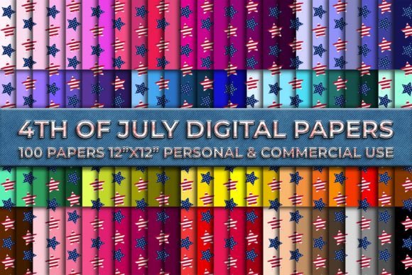 4th of July Digital Paper Set for Creative Projects