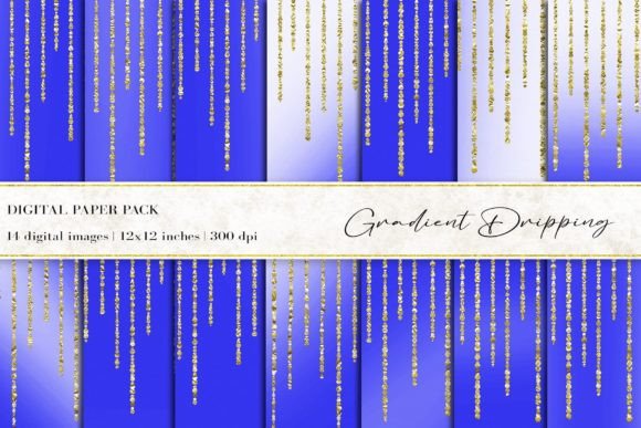 Blue Gradient Dripping Digital Papers: Strategic Design for Creative and Professional Use