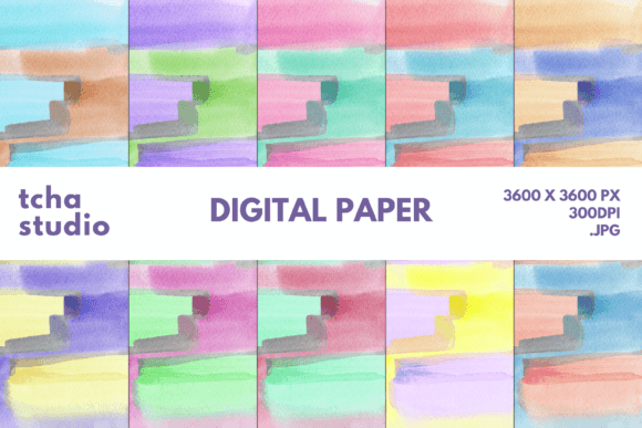 Color Block Watercolor Digital Papers: A Versatile Tool for Modern Creativity and Business