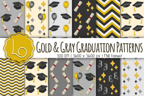 Gold and Gray Graduation Patterns: A Versatile Design Resource for Creative Projects