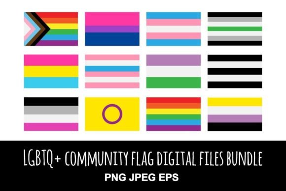 LGBTQ Flag Clip Art Set