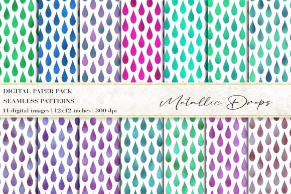 Metallic Drops Digital Papers: A Versatile Resource for Creative Projects