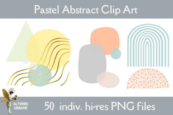 Modern Pastel Abstracts Clip Art: A Versatile Design Solution for Creative Projects