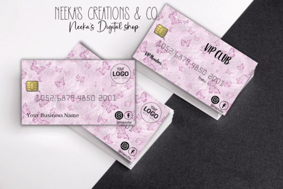 Pink Butterfly Business Card