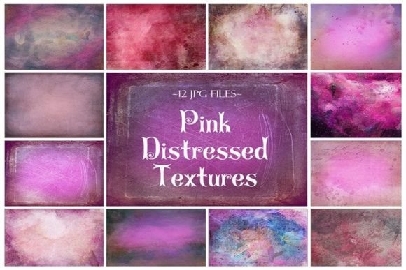 Pink Distressed Textures, Digital Paper for Creative Projects