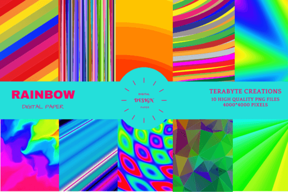 Rainbow and Wildlife Texture Digital Paper: A Versatile Tool for Creative Projects