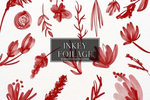 Red Inky Watercolour Flower Clipart: A Versatile Design Asset for Creative Projects
