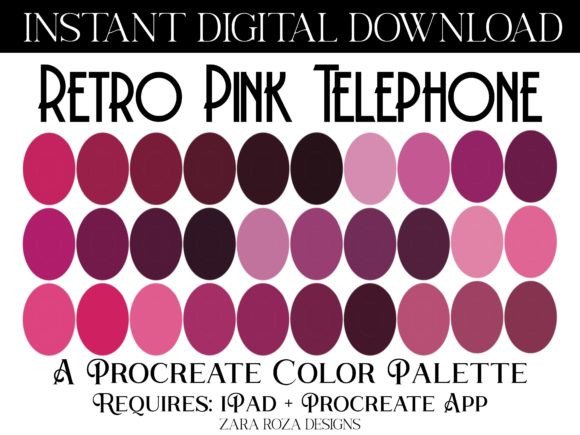 Retro Pink Telephone Procreate Palette – A Digital Artist’s Guide to Timeless Color