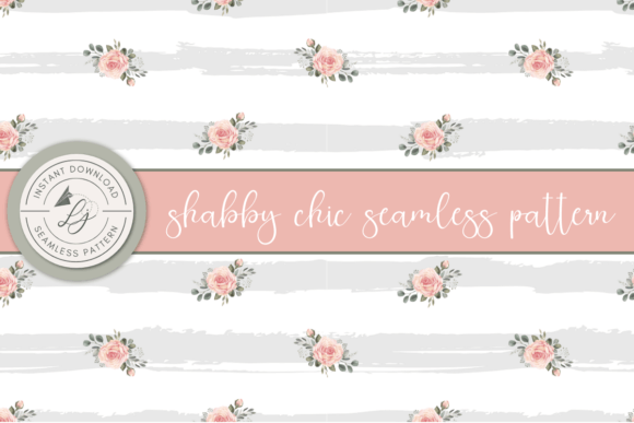 Shabby Chic Seamless Gray Stripes
