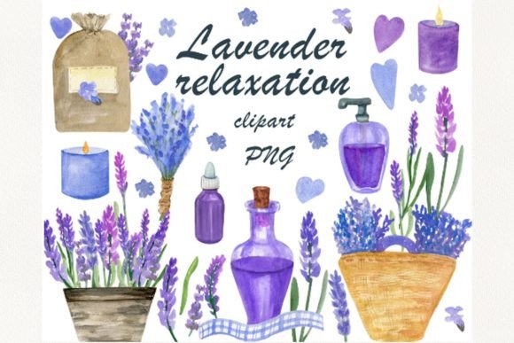 Watercolor Lavender Plant Clipart: A Versatile Design Resource for Creative Projects
