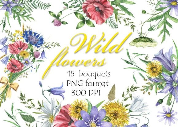 Watercolor Wildflowers Bouquets: A Versatile Tool for Creative Projects
